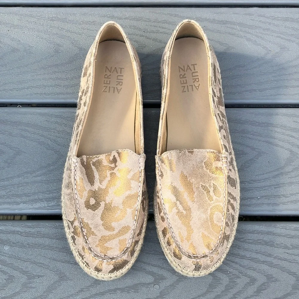 Naturalizer Women Leather Alexa Espadrille Flat - Like New
